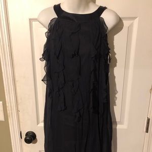 Taylor Black ruffled black chiffon layer dress Sz 6